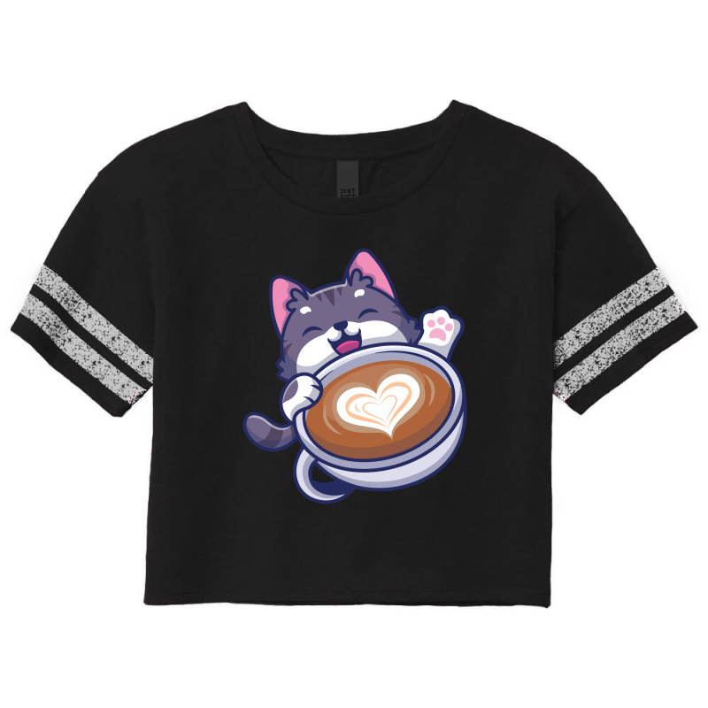 All I Need Is Coffee And Meow Scorecard Crop Tee | Artistshot