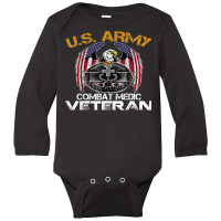 Proud Us Army Combat Medic, Perfect Veteran Medical Military T Shirt Long Sleeve Baby Bodysuit | Artistshot