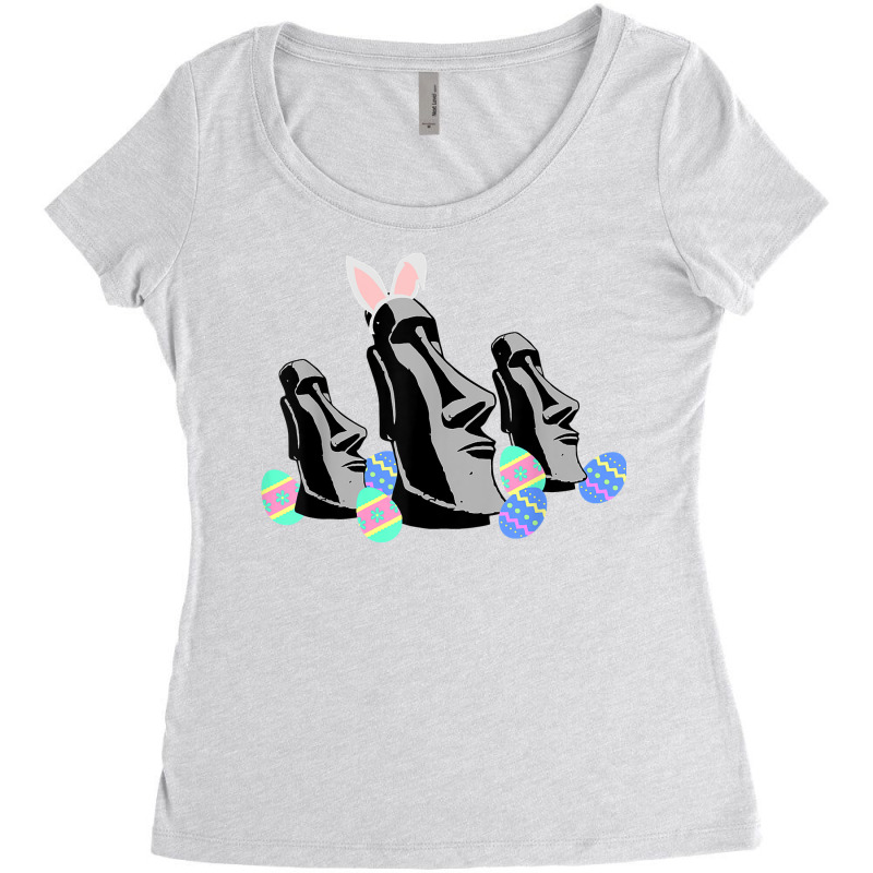 Easter Island Heads Bunny Ears Funny For Men Women T Shirt Women's Triblend Scoop T-shirt | Artistshot