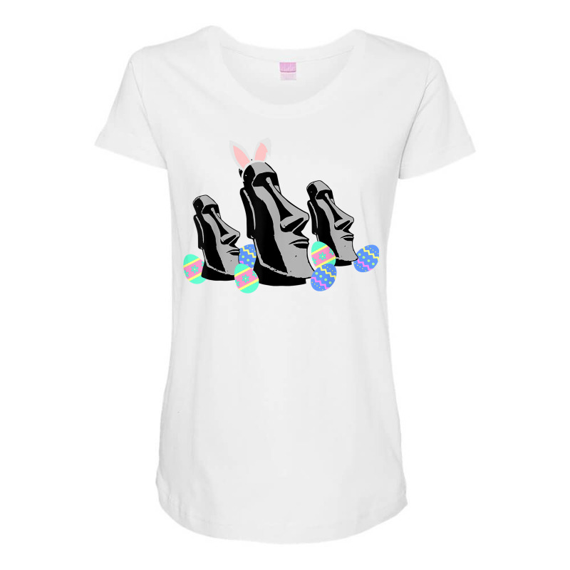 Easter Island Heads Bunny Ears Funny For Men Women T Shirt Maternity Scoop Neck T-shirt | Artistshot