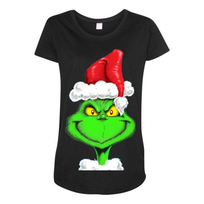 Grinch The Santa Maternity Scoop Neck T-shirt Designed By Mdk Art