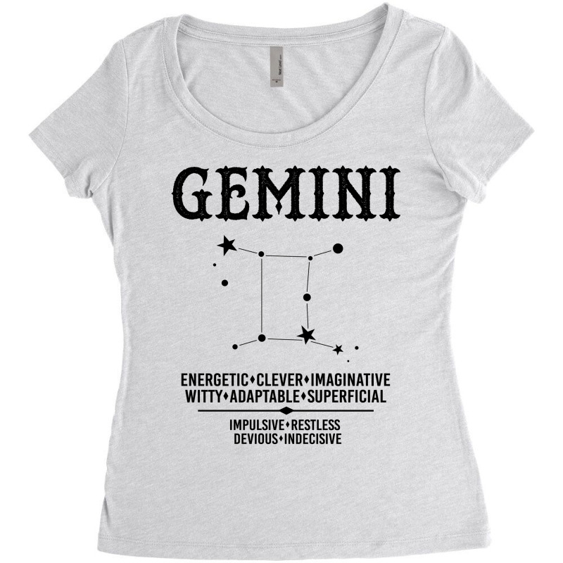 Gemini Zodiac Sign Women's Triblend Scoop T-shirt by tshiart | Artistshot