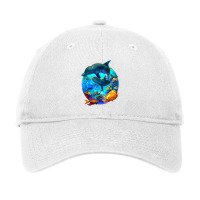 Dolphin Sea Life Save The Ocean Marine Biology Aquarium Adjustable Cap | Artistshot