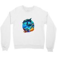 Dolphin Sea Life Save The Ocean Marine Biology Aquarium Crewneck Sweatshirt | Artistshot