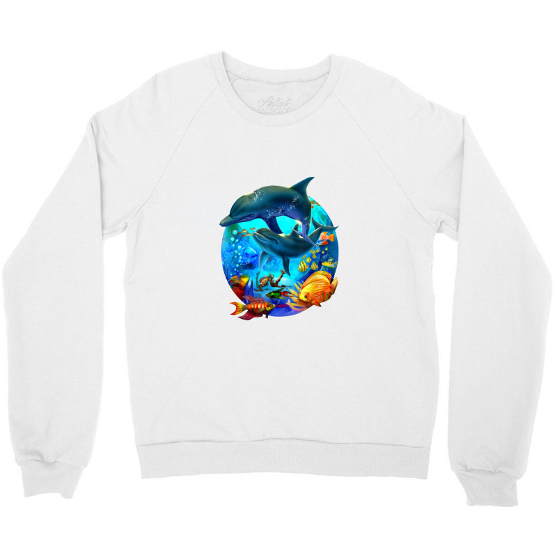 Dolphin Sea Life Save The Ocean Marine Biology Aquarium Crewneck Sweatshirt | Artistshot