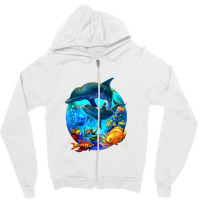 Dolphin Sea Life Save The Ocean Marine Biology Aquarium Zipper Hoodie | Artistshot