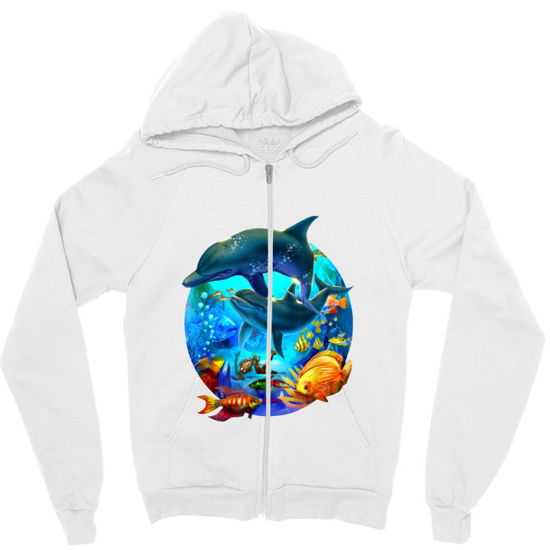 Dolphin Sea Life Save The Ocean Marine Biology Aquarium Zipper Hoodie | Artistshot