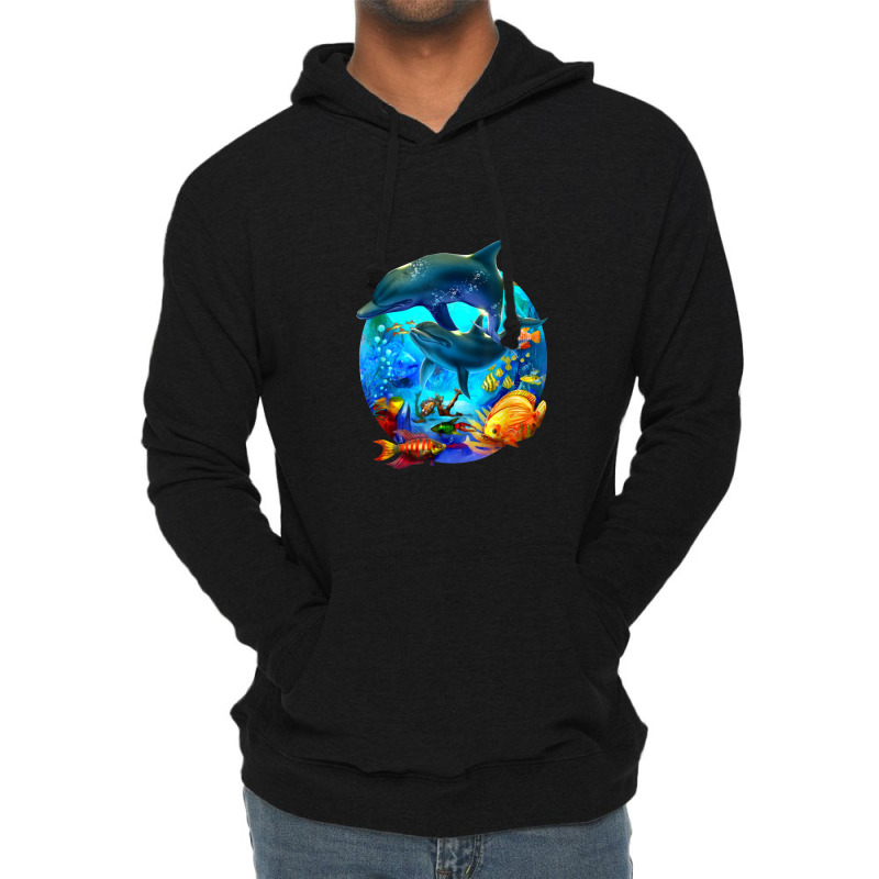 Dolphin Sea Life Save The Ocean Marine Biology Aquarium Lightweight Hoodie | Artistshot