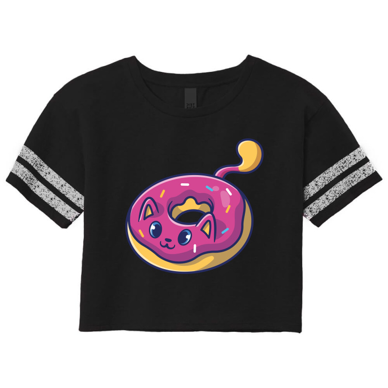 Cute Cat In A Doughnut Scorecard Crop Tee | Artistshot