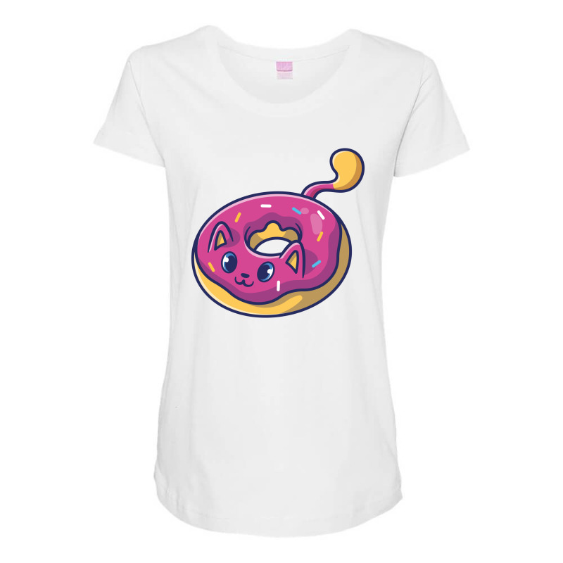 Cute Cat In A Doughnut Maternity Scoop Neck T-shirt | Artistshot