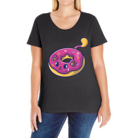 Cute Cat In A Doughnut Ladies Curvy T-shirt | Artistshot