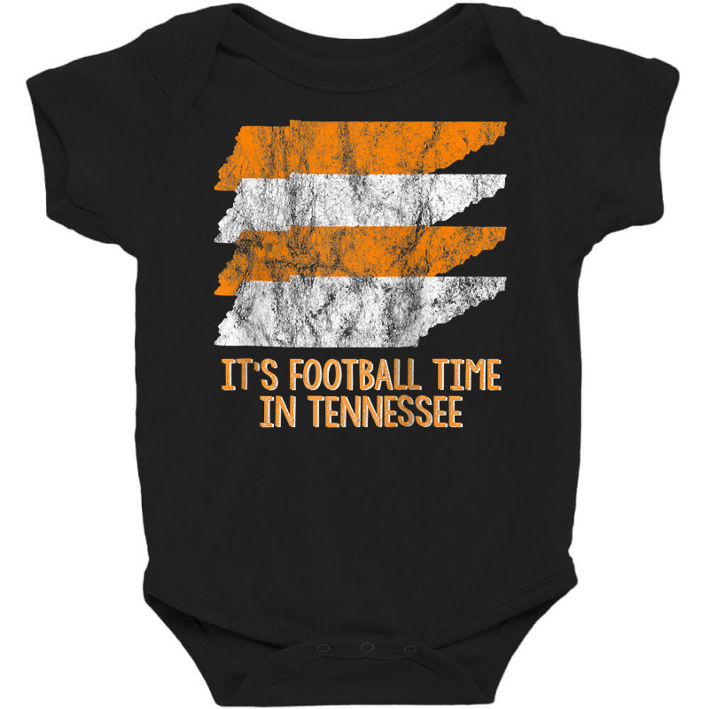 Its Football Time Tennessee Vintage Retro State Orange White Raglan Ba Baby Bodysuit by valerietaverna | Artistshot