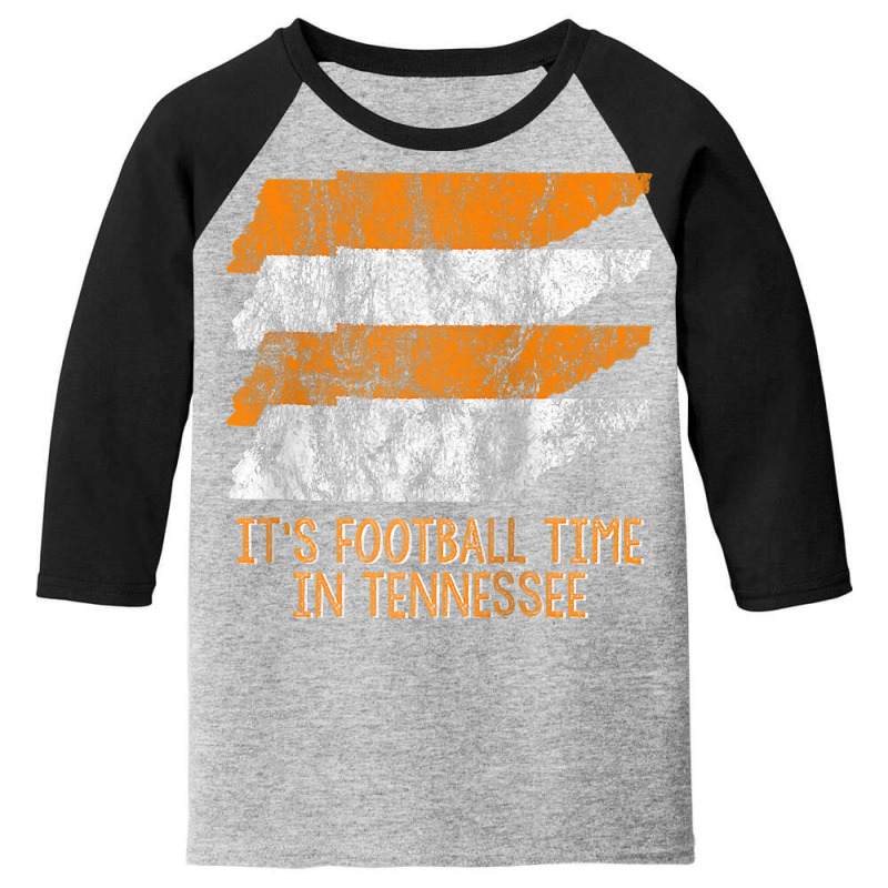 Its Football Time Tennessee Vintage Retro State Orange White Raglan Ba Youth 3/4 Sleeve by valerietaverna | Artistshot