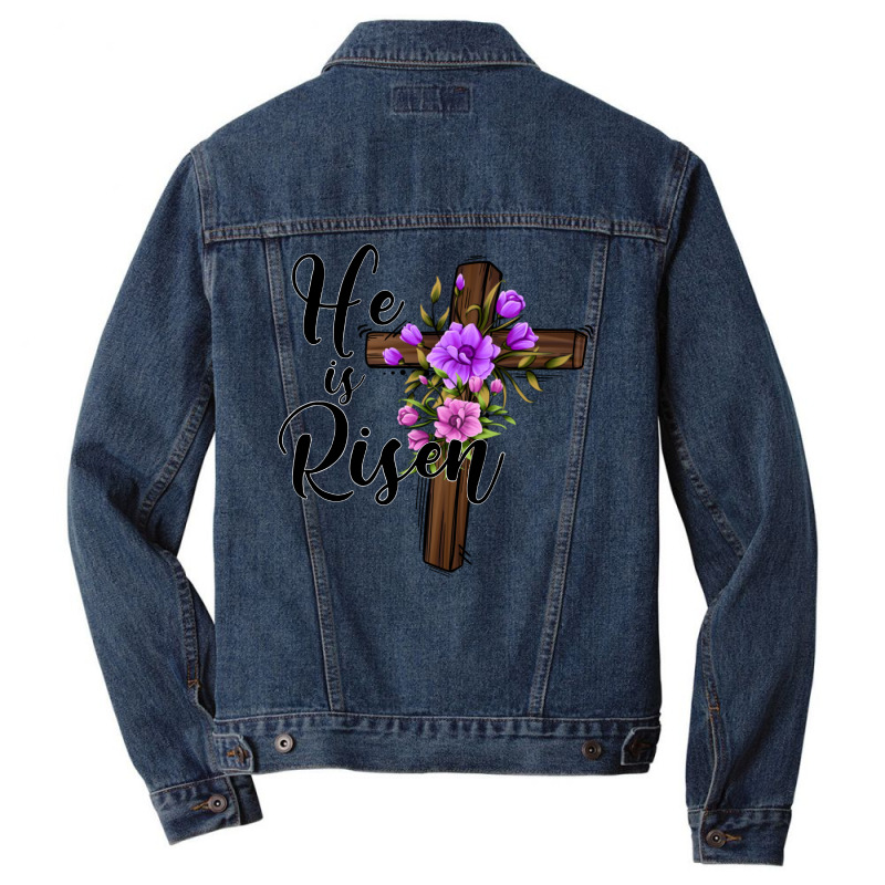 He Is Risen Matthew 28 6 Men Denim Jacket | Artistshot