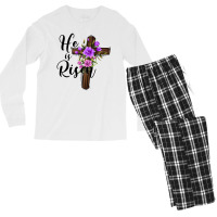 He Is Risen Matthew 28 6 Men's Long Sleeve Pajama Set | Artistshot