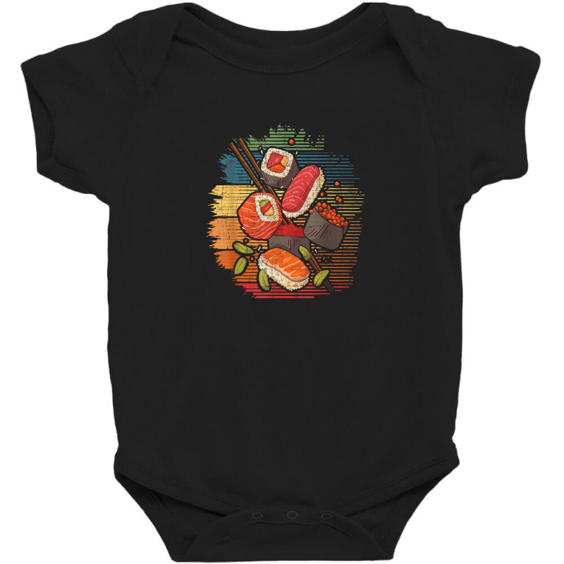 Sushi Retro Art Japan Japanese Food Lover Cuisine Chef Baby Bodysuit by selesaisudah | Artistshot