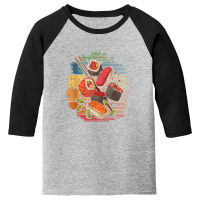 Sushi Retro Art Japan Japanese Food Lover Cuisine Chef Youth 3/4 Sleeve | Artistshot