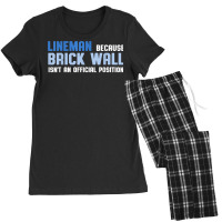 Football Lineman Brick Wall Shirt Women's Pajamas Set | Artistshot