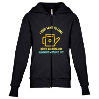 I Just Want To Work In My Garden And Hangout With My Cat Youth Zipper Hoodie | Artistshot