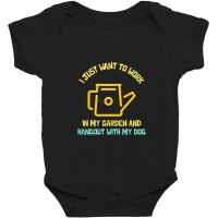 I Just Want To Work In My Garden And Hangout With My Dog Baby Bodysuit | Artistshot