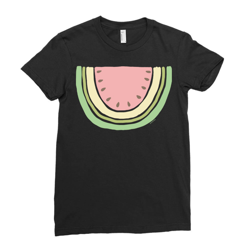 Watermelon T  Shirt Boho Watermelon Slice Minimal Scandinavian Art Des Ladies Fitted T-Shirt by actsetting | Artistshot