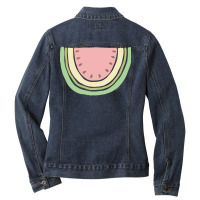 Watermelon T  Shirt Boho Watermelon Slice Minimal Scandinavian Art Des Ladies Denim Jacket | Artistshot