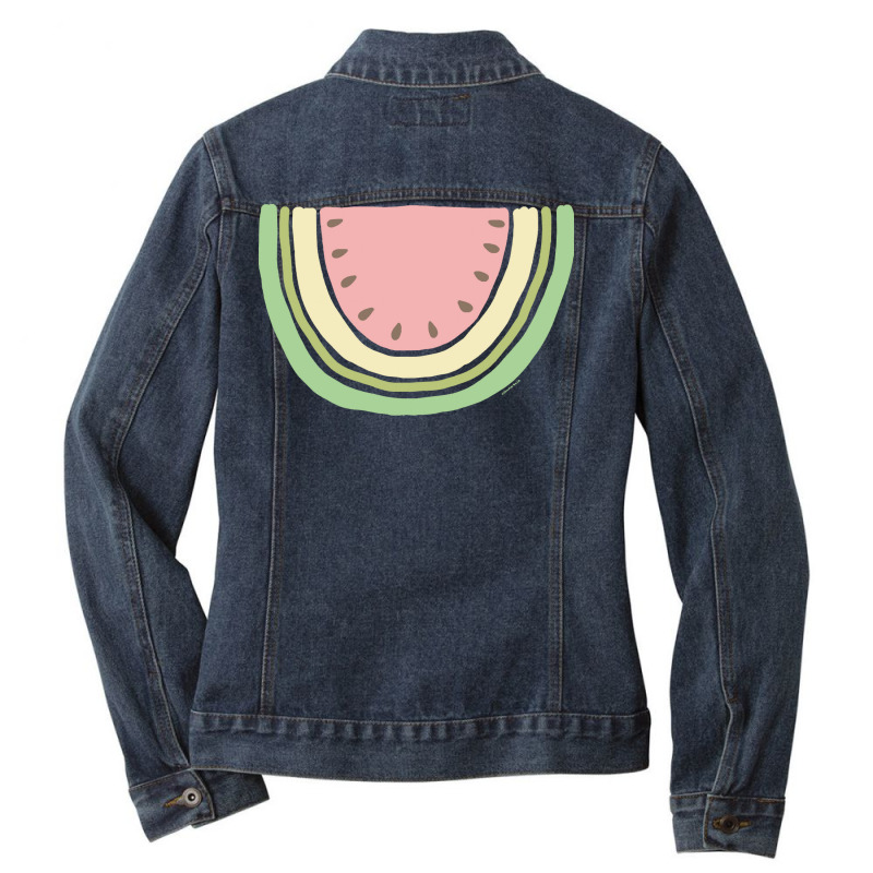 Watermelon T  Shirt Boho Watermelon Slice Minimal Scandinavian Art Des Ladies Denim Jacket by actsetting | Artistshot