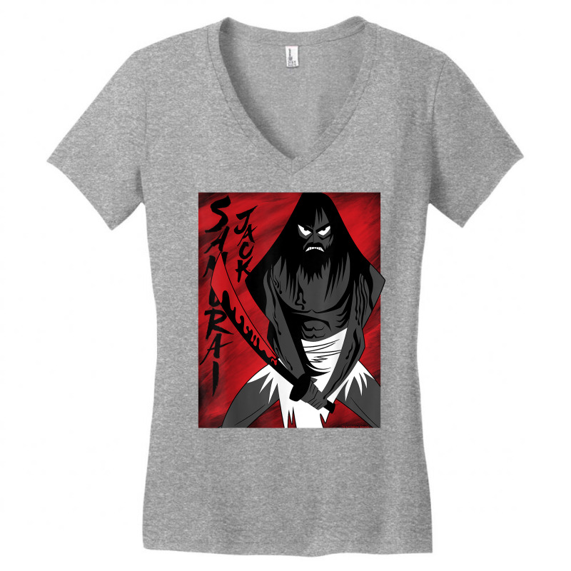 Cn Samurai Jack Red Poster T Shirt Women's V-Neck T-Shirt by erinlorrai | Artistshot