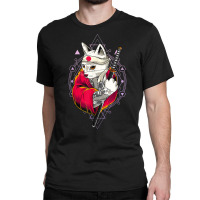 Pagan Occult Japan Flag Kawaii Anime Cat Samurai Pastel Goth T Shirt Classic T-shirt | Artistshot