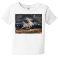 Delacroix Famous Painting Horse Frightened By A Thunderstorm T Shirt Baby Tee | Artistshot