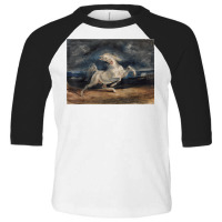 Delacroix Famous Painting Horse Frightened By A Thunderstorm T Shirt Toddler 3/4 Sleeve Tee | Artistshot