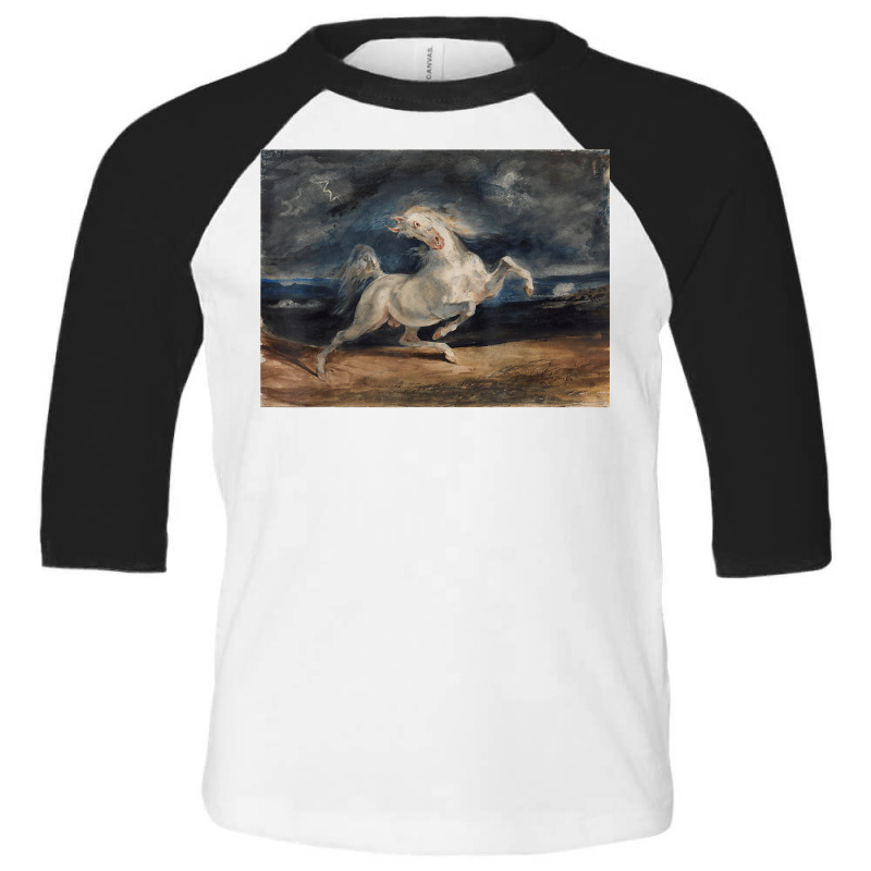 Delacroix Famous Painting Horse Frightened By A Thunderstorm T Shirt Toddler 3/4 Sleeve Tee by corni3t6 | Artistshot