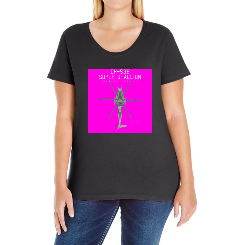 Ch 53e Super Stallion Military Helicopter Ladies Curvy T-Shirt by selaynanas | Artistshot