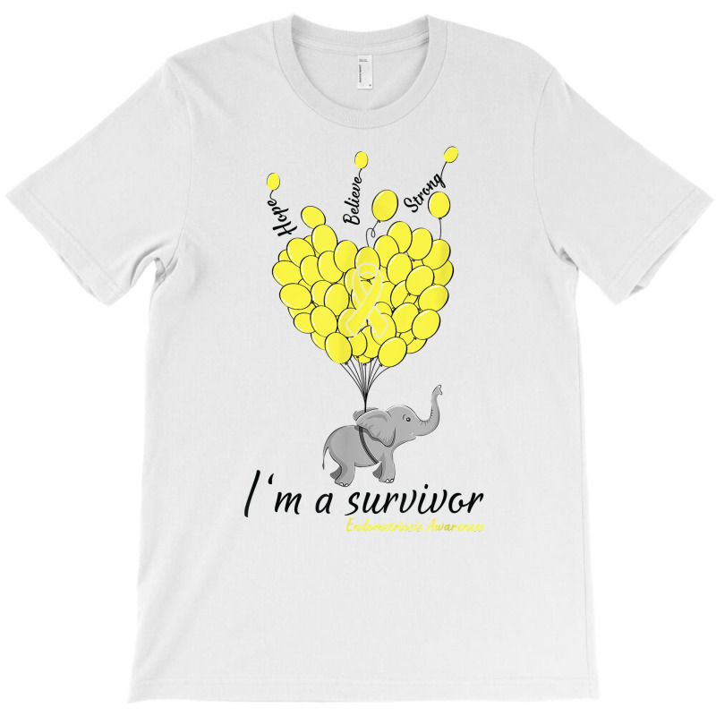 Elephant I'm A Survivor Heart Endometriosis Awareness Gift T Shirt T-Shirt by corni3t6 | Artistshot