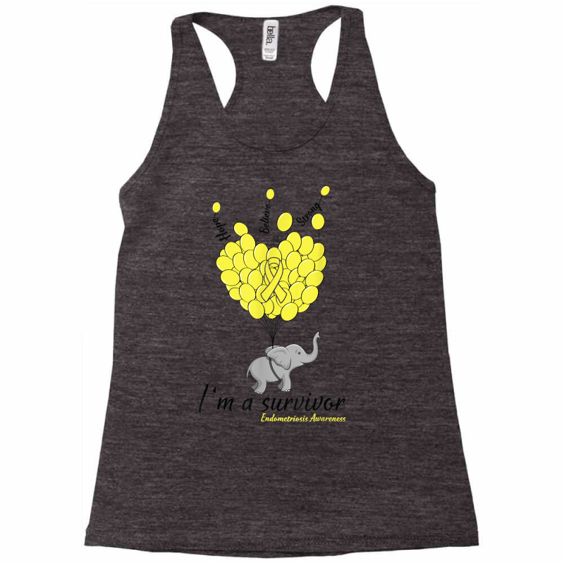 Elephant I'm A Survivor Heart Endometriosis Awareness Gift T Shirt Racerback Tank by corni3t6 | Artistshot