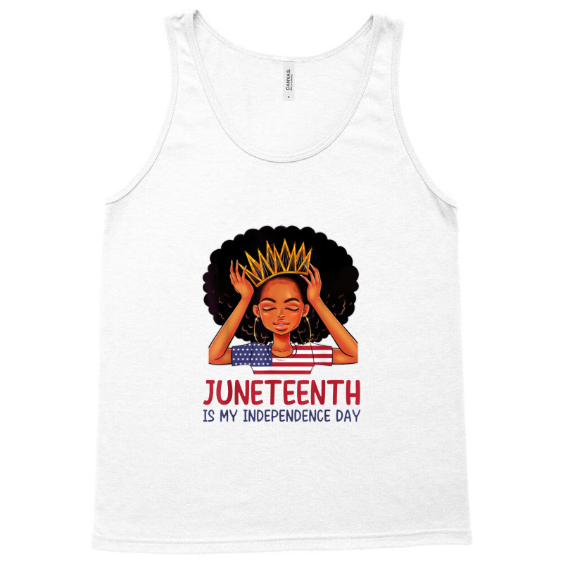 Junenth Is My Independence Day 4th July Black Afro Flag Tank Top | Artistshot