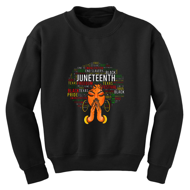 Junenth Melanin Black Women Natural Hair Afro Word Art Youth Sweatshirt by kerjalembor | Artistshot