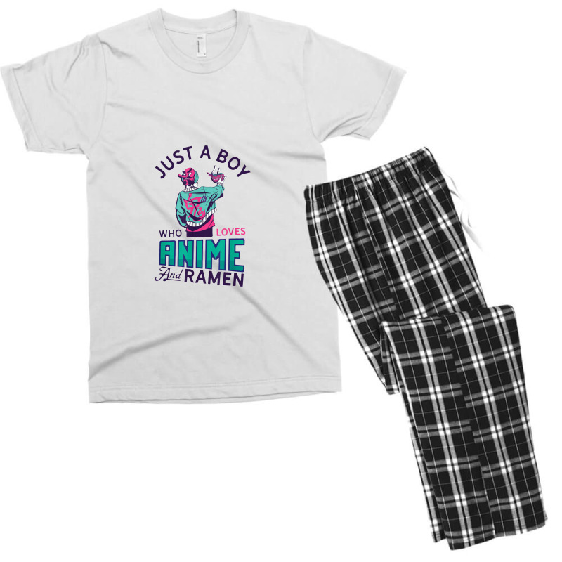 Just A Boy Who Loves Anime And Ramen Present For Anime Lover Men's T-shirt Pajama Set | Artistshot