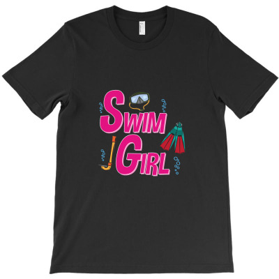 Swim Girl T-shirt Designed By Wizarts