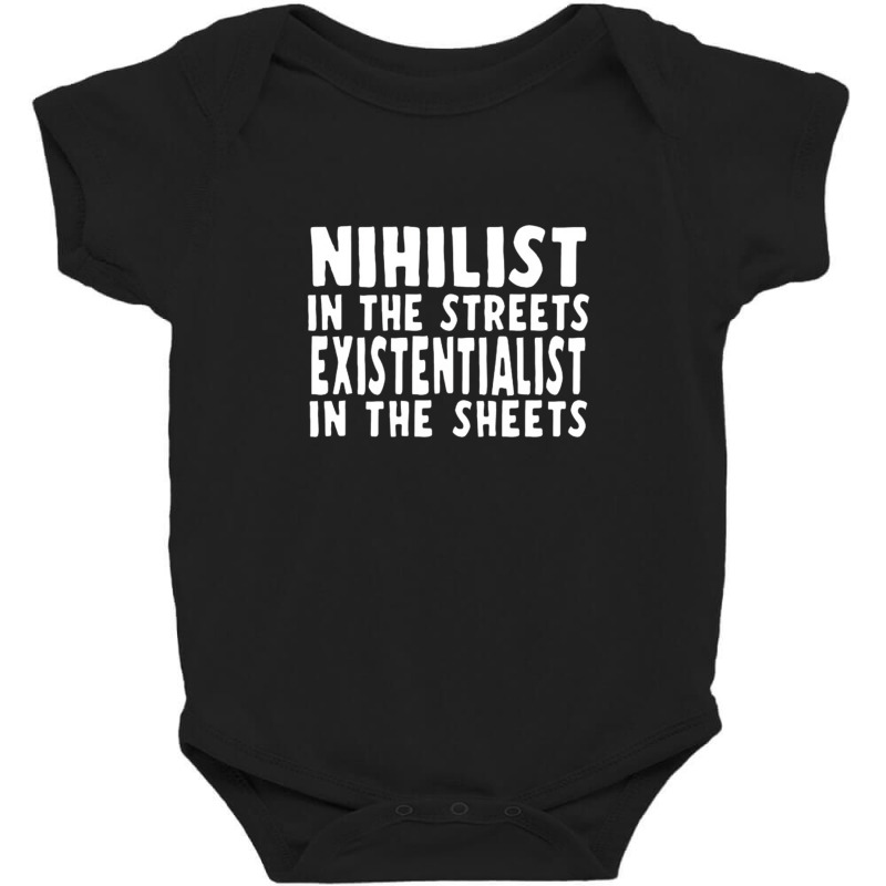 Nihilist In The Streets, Existentialist In The Sheets Baby Bodysuit by selaynanas | Artistshot