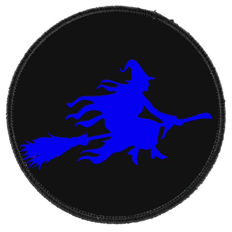 Witch Broom Flying Halloween Round Patch | Artistshot