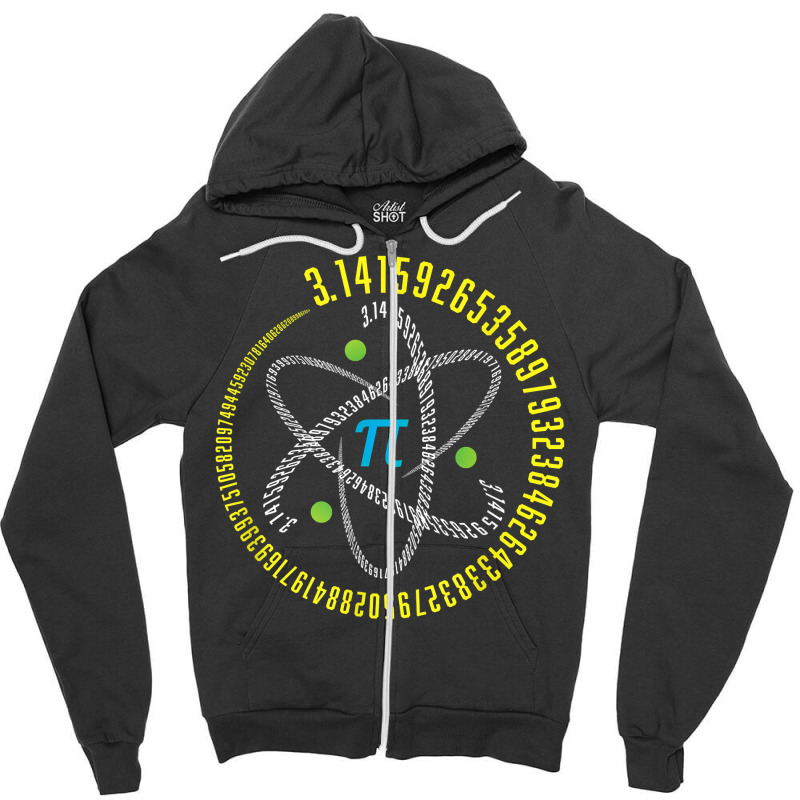 Atom Pi Math Science Stem Gift 3.14 Pi Day T Shirt Zipper Hoodie | Artistshot