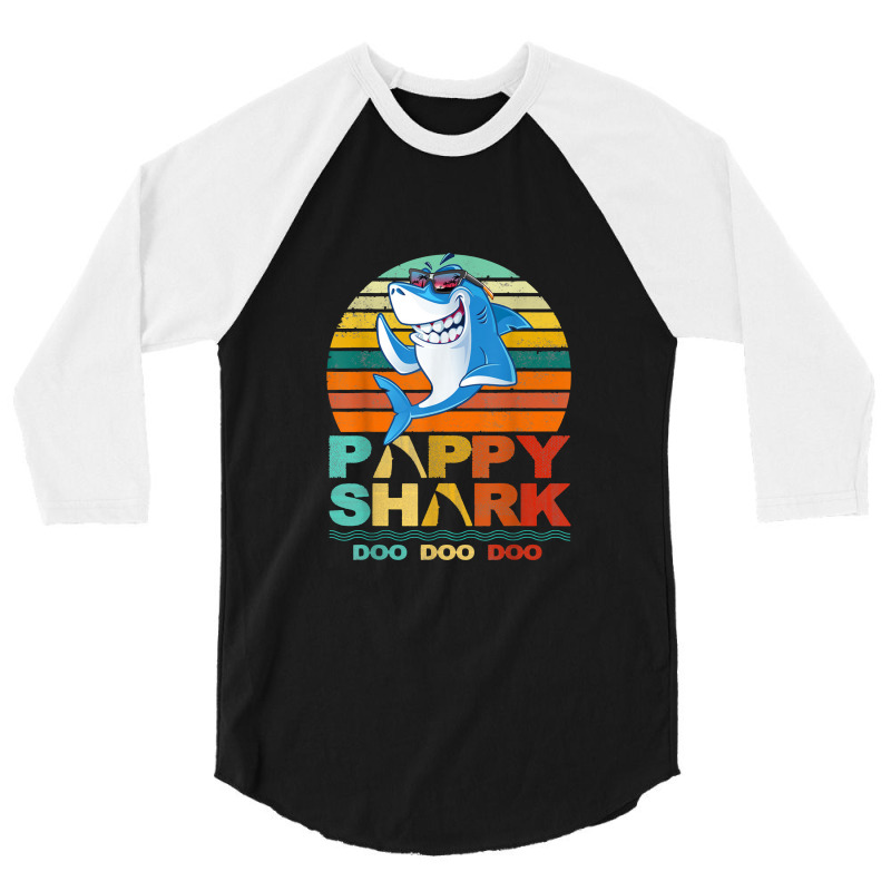 Pappy Shark Pappy Shark Lover Family Father's Day 3/4 Sleeve Shirt | Artistshot