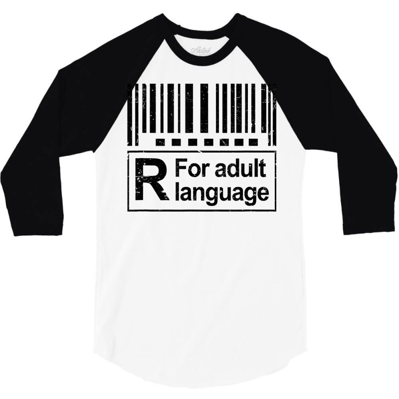 Barcode Sign R For Adult Language Warning Label Sign T Shirt 3/4 Sleeve Shirt by belewomritans | Artistshot