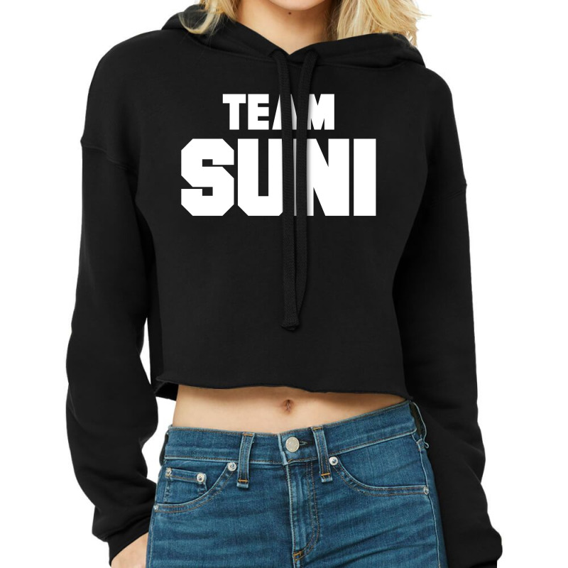 Team Suni - Black And White Cropped Hoodie by HelloShop | Artistshot