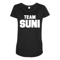 Team Suni - Black And White Maternity Scoop Neck T-shirt | Artistshot