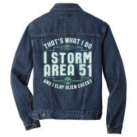 Funny Storm Area 51 Meme Shirt  Clap Alien Cheeks T Shirt Men Denim Jacket | Artistshot