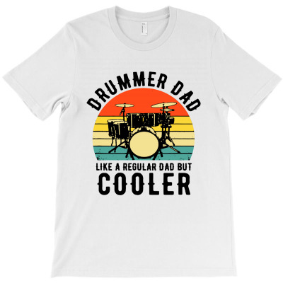 Drummer Dad Like A Regular Vintage T-shirt Designed By Fun Tees
