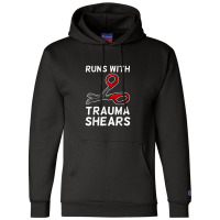 Runs With Trauma Shears Emt Emergency Medical Technician Ems Champion Hoodie | Artistshot