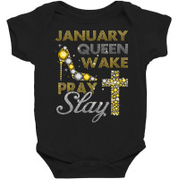 January Queen Bling Shirt, Birthday Bling, Birthday Shirt Baby Bodysuit | Artistshot